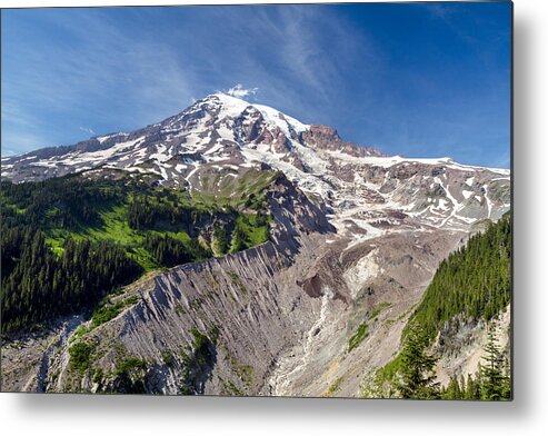 Alpine Metal Print featuring the photograph Mount Rainier and the Nisqually Glacier by Michael Russell