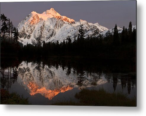 Alpenglow Metal Print featuring the photograph Mount Shuksan Alpenglow by Michael Russell