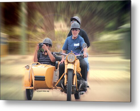 Motorcycle Metal Print featuring the photograph Moving pictures by Aleksander Rotner