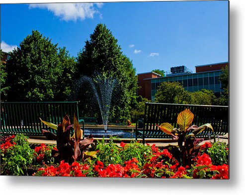 Michigan State University Metal Print featuring the photograph MSU Water fountain by John McGraw