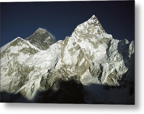 Feb0514 Metal Print featuring the photograph Mt Everest And Mt Nuptse by Colin Monteath