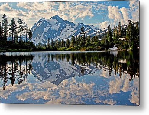 Scenic Metal Print featuring the photograph Mt. Shuksan Reflection by Shari Sommerfeld