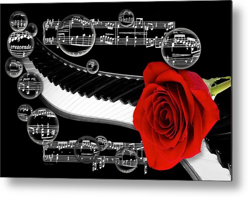 Music Collage Metal Print featuring the photograph Musical Bubbles by Phyllis Denton