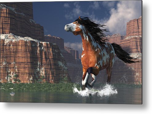 Horse Canyon Metal Print featuring the digital art Mustang Canyon by Daniel Eskridge