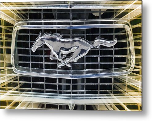 Victor Montgomery Metal Print featuring the photograph Mustang Emblem by Vic Montgomery