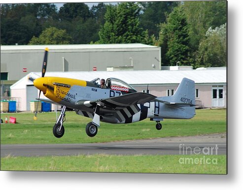 Mustang Metal Print featuring the photograph Mustang fighter landing by David Fowler