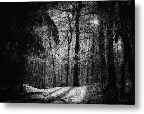 Forest Metal Print featuring the digital art Mystic forest by Marina Likholat