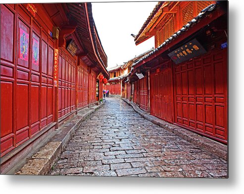 Built Structure Metal Print featuring the photograph Narrow Streets Of Old Town by John W Banagan