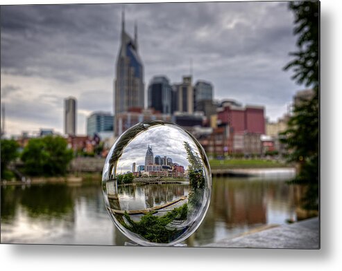 Crystal Metal Print featuring the photograph Nashville through the Crystal Ball by Brett Engle