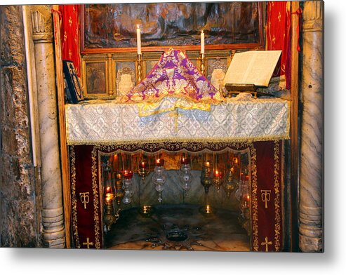 Nativity Metal Print featuring the photograph Nativity Grotto by Munir Alawi