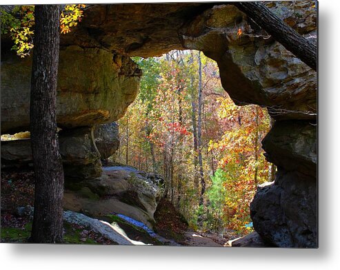 Glory Metal Print featuring the photograph Natural Bridge in Fall by Kevin Wheeler