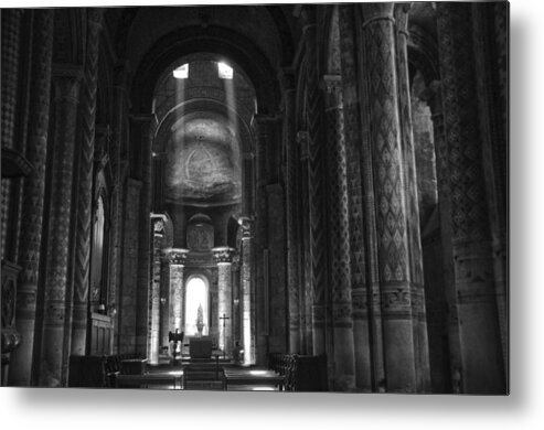 Notre Dame La Grande Metal Print featuring the photograph Nave of Eglise Notre-Dame la Grande de Poitiers by RicardMN Photography