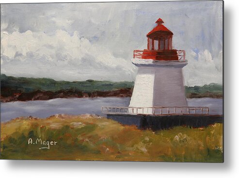 Painting Metal Print featuring the painting Neil's Harbor by Alan Mager