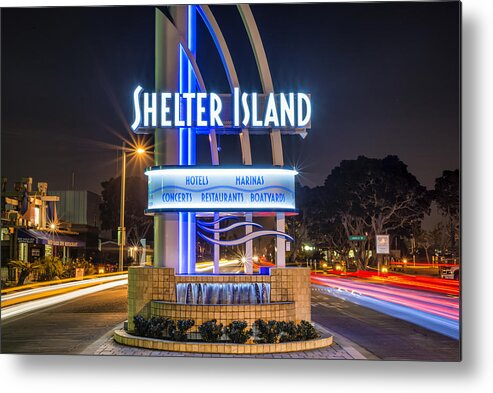 San Diego Metal Print featuring the photograph Shelter Island Neon Sign San Diego California by Joseph S Giacalone
