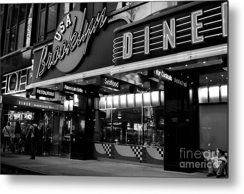 Diner Metal Print featuring the photograph Brooklyn Diner - New York at Night by Miriam Danar