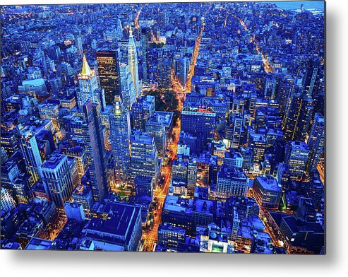 Corporate Business Metal Print featuring the photograph New York City Skyline, Manhattan, Usa by Mbbirdy