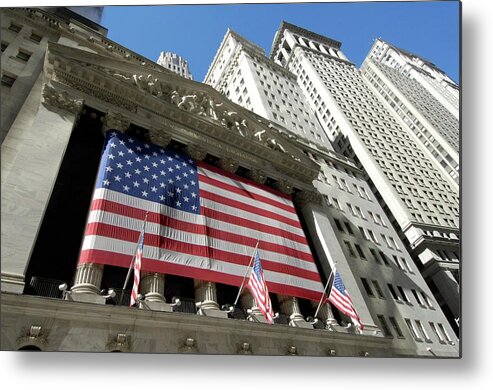 New York Stock Exchange Metal Print featuring the photograph New York Stock Exchange by Mark Thomas/science Photo Library