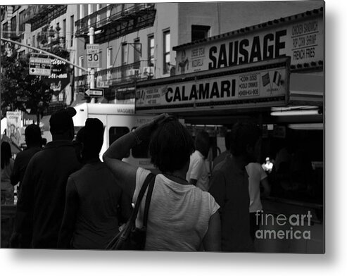 New York Metal Print featuring the photograph New York Street Fair - Black and White by Miriam Danar