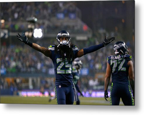 Playoffs Metal Print featuring the photograph NFC Divisional Playoffs - Carolina Panthers v Seattle Seahawks by Jonathan Ferrey
