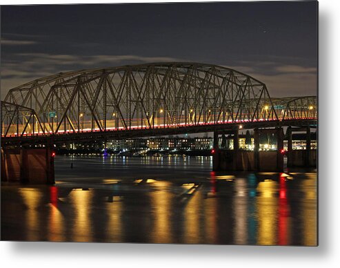 Bridges Metal Print featuring the photograph Night Crossing at I-5 by E Faithe Lester
