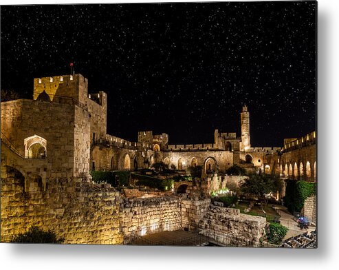 Israel Metal Print featuring the photograph Night in the Old City by Alexey Stiop