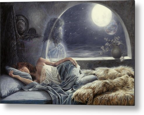 Spirituality Metal Print featuring the painting Night Voyage by Lucie Bilodeau