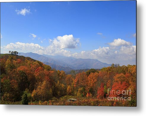 Max Patch Bald Metal Print featuring the photograph North Carolina Mountains in the Fall by Jill Lang