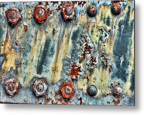 Rivets Metal Print featuring the photograph Nuts and Rivets by Olivier Le Queinec
