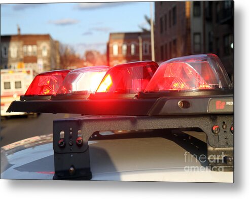 Nypd Metal Print featuring the photograph NYPD Light Bar by Steven Spak