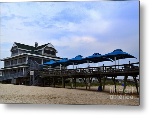 Oceanic Pier Metal Print featuring the photograph Ocean Pier and Restaurant by Amy Lucid