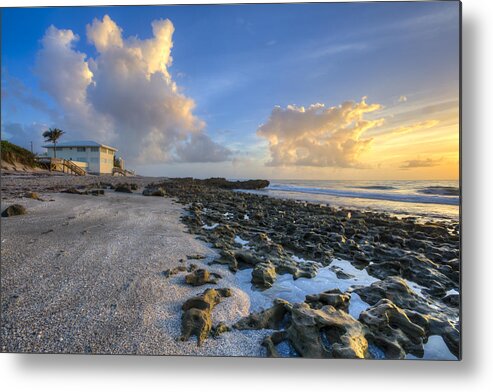 Clouds Metal Print featuring the photograph Oceanfront by Debra and Dave Vanderlaan