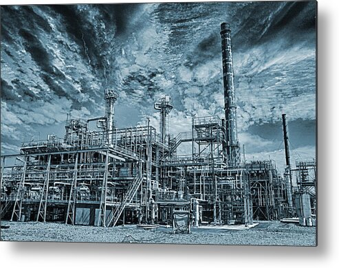 Fuel Metal Print featuring the photograph Oil Refinery In High Definition by Christian Lagereek