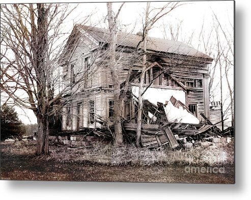 Old Abandoned Farmhouse Metal Print featuring the photograph Old Abandoned Farmhouse Michigan Landscape by Kathy Fornal