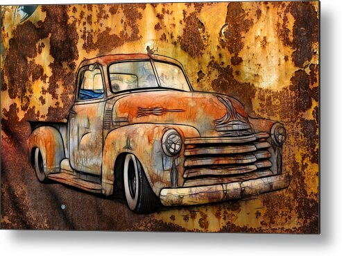 1950 Chevrolet Pickup Metal Print featuring the photograph Old Chevy Rust by Steve McKinzie