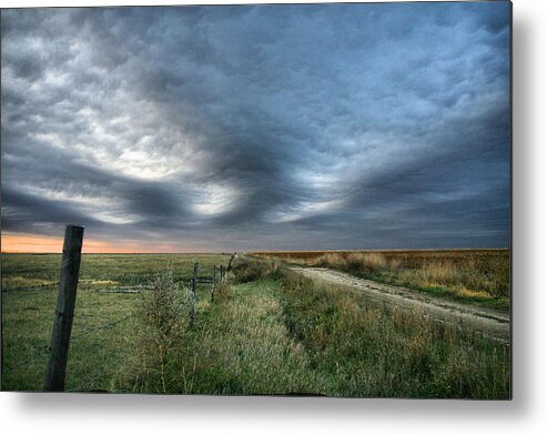 Fence Metal Print featuring the photograph Old Country Road by Shirley Heier