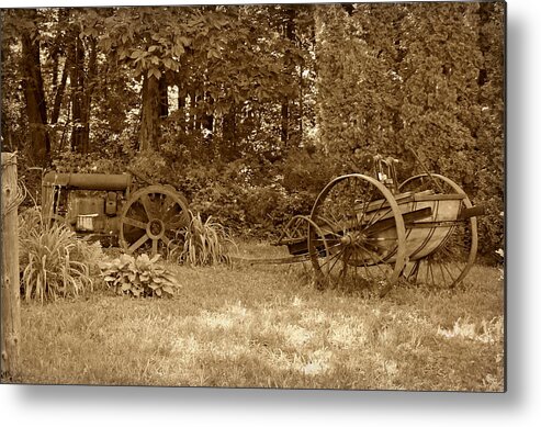 Old Metal Print featuring the photograph Old Farm Equipment 3 by Dark Whimsy