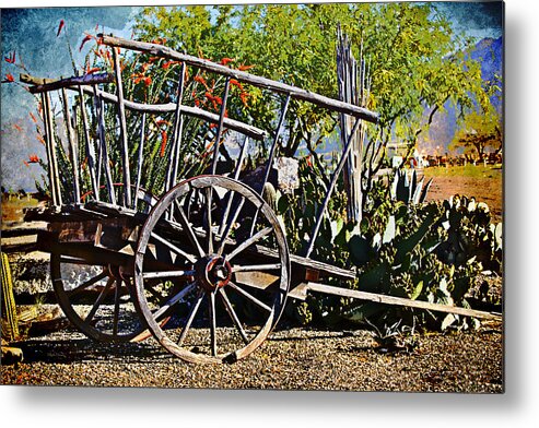 Wagon Metal Print featuring the photograph Old Hay Wagon by Phyllis Denton