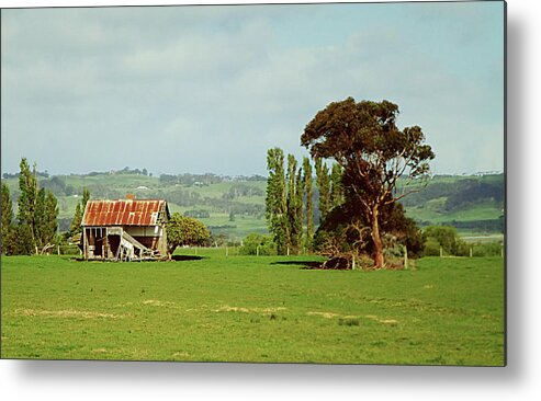 Old House In Valley Metal Print featuring the photograph Old House in valley by Girish J