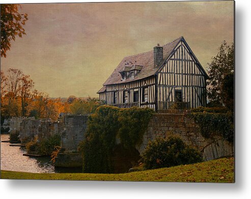 Vernon Metal Print featuring the photograph Old mill on the broken bridge at Vernon by Jean-Pierre Ducondi