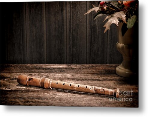Flute Metal Print featuring the photograph Old Recorder by Olivier Le Queinec