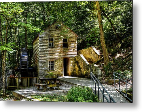 Hdr Metal Print featuring the photograph Old Rice Grist Mill by Paul Mashburn