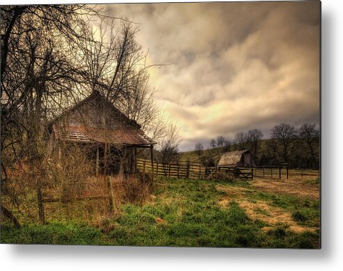 Old Building Metal Print featuring the photograph Old Shed and Barn at Osage by Michael Dougherty