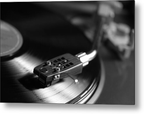 Vinyl Record Metal Print featuring the photograph Old Songs of Memory by Angelo DeVal