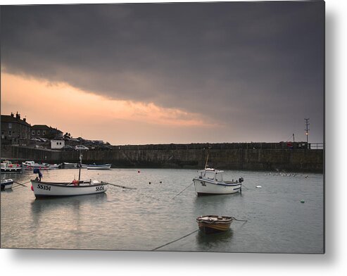 Landscape Metal Print featuring the photograph Old traditional Cornish fishing harbour by Matthew Gibson