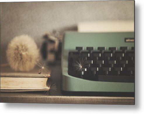 Wind Metal Print featuring the photograph Old typewriter by Alicia Llop