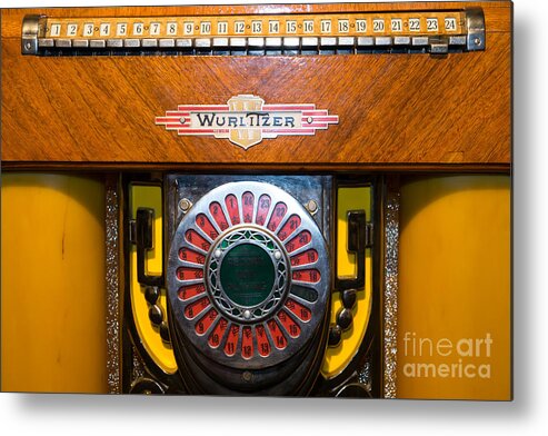 Jukebox Metal Print featuring the photograph Old Vintage Wurlitzer Jukebox DSC2809 by Wingsdomain Art and Photography