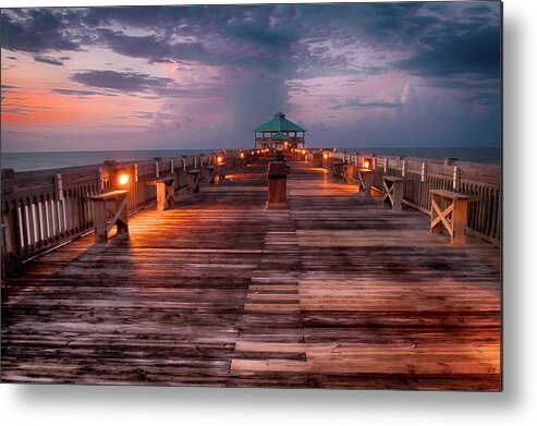 Folly Pier Metal Print featuring the photograph On A Pier by Kevin Senter