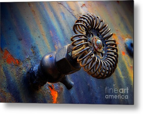 Steam Valve Shutoff Metal Print featuring the photograph On Or Off by Michael Eingle