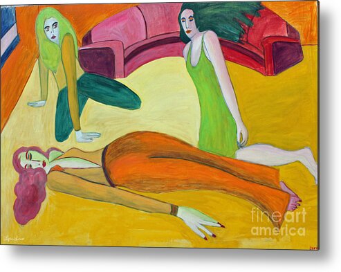 Expressionism Metal Print featuring the painting On The Floor by Lyric Lucas