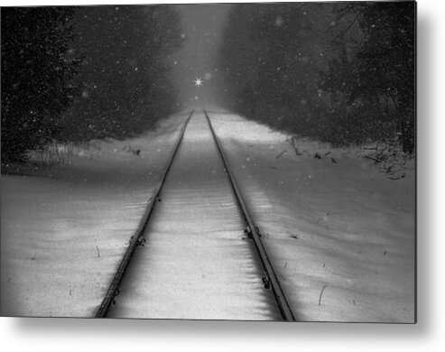 Train Tracks Metal Print featuring the photograph Oncoming by Cathy Kovarik
